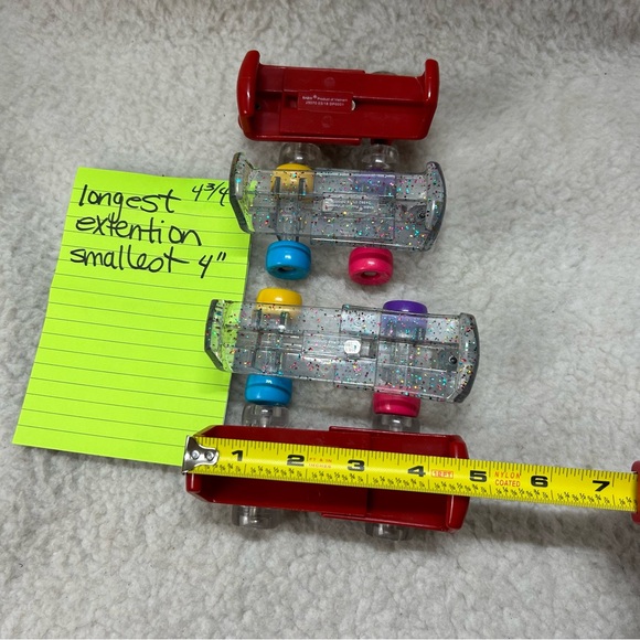 Build-A-Bear skates 2 pairs glitter multi colored and red with clear wheels - Picture 13 of 16